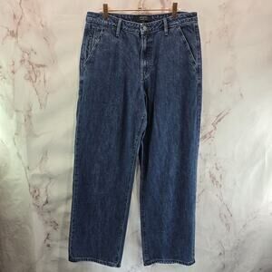 Banana Republic Jeans Womens 31 12 Wide Leg Denim High Rise Straight Luxe Chino